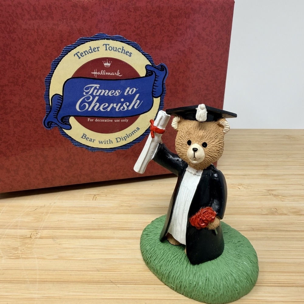 Hallmark Tender Touches Bear With Diploma 1990 Congratulations Graduate Cherish